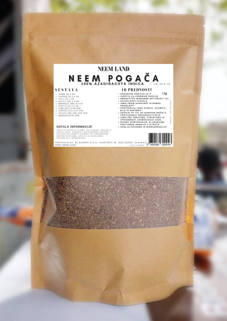 Neem v prahu 1 kg, BREZ OGM, kakovostni razred A