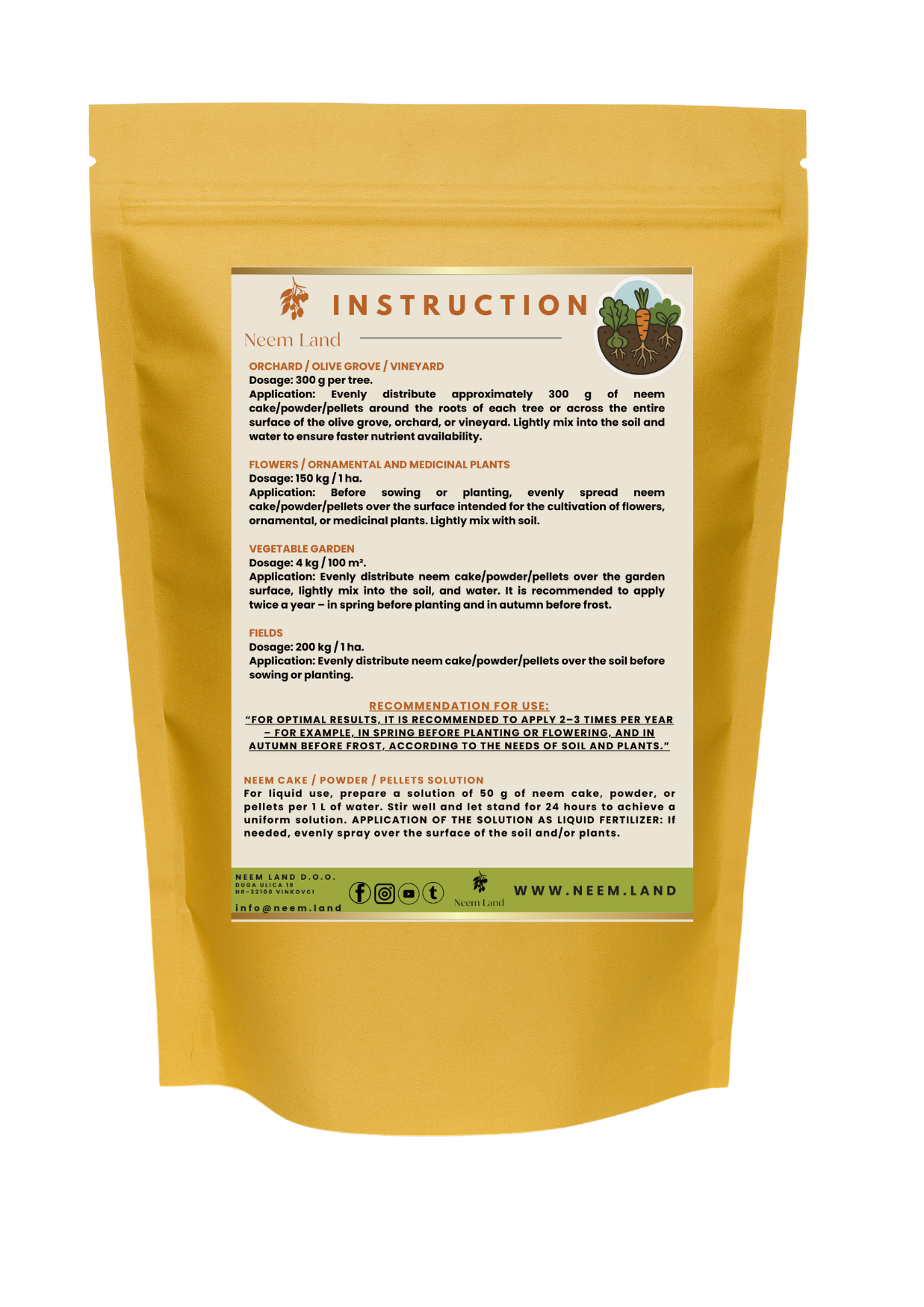 Neem Pellets - 100% Natural Soil Conditioner & Long-Term Nutrition