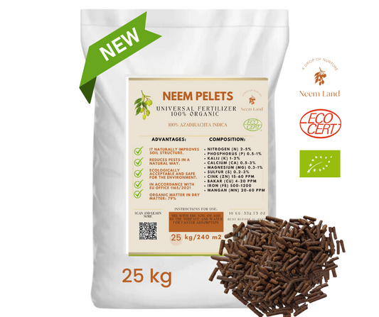 PER UN GIARDINO PIÙ GRANDE! Panello (torta) di Neem in Pellets 25 kg