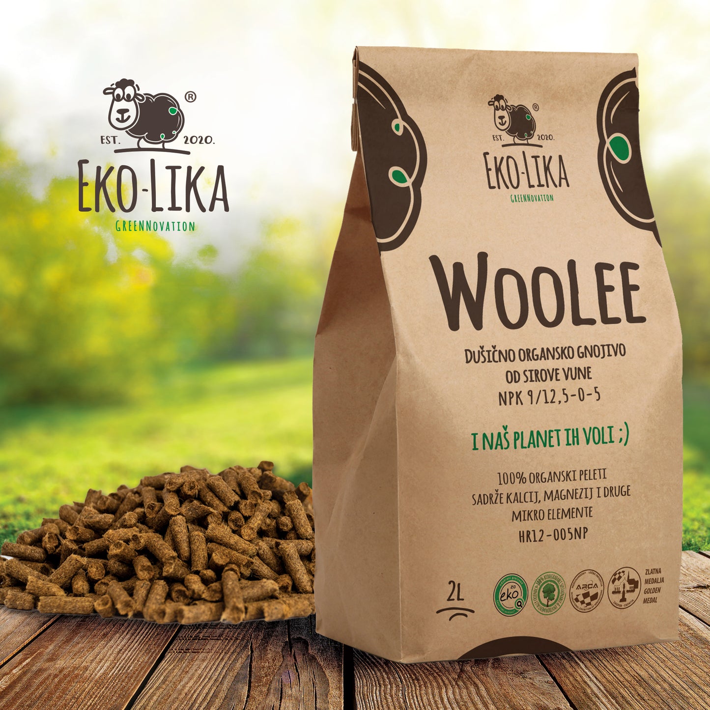 Woolee Fertilizzante organico azotato da lana grezza di pecora NPK 9/12,5 – 0 - 5